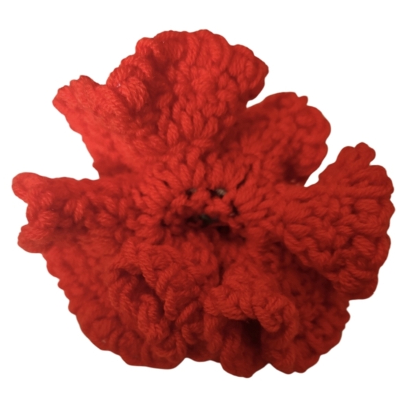 Handmade Red Crochet Carnation Flower Hand Crafted Botanical Faux Floral Gift - Picture 11 of 17